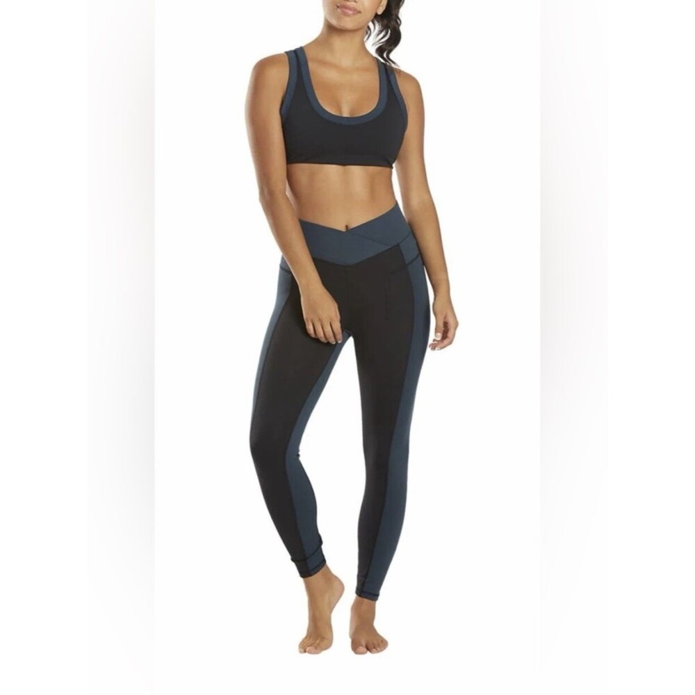 Free People FP Movement Rebel Sports Bra & Leggings Set Black Navy Size Small